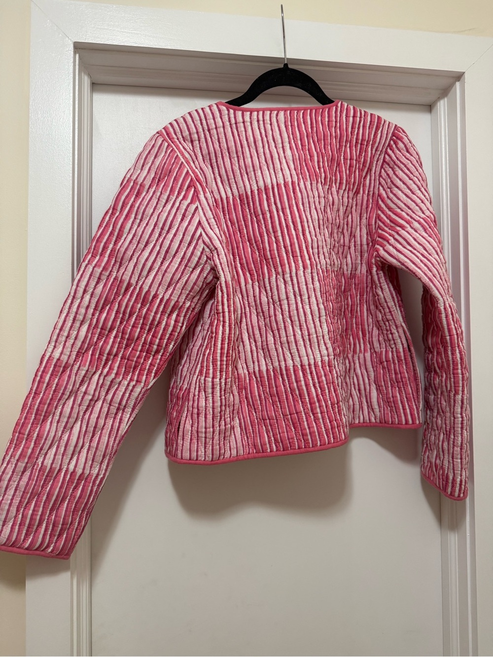 Roller Rabbit Striped Pink Quilted Button-Front Puffer Jacket - Picture 4 of 4